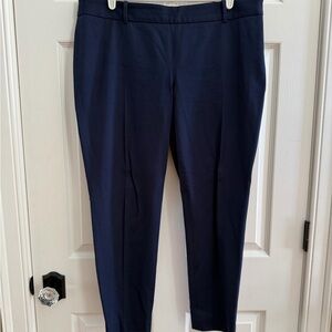 J Crew Navy Blue Crop City Pants 16 side zip